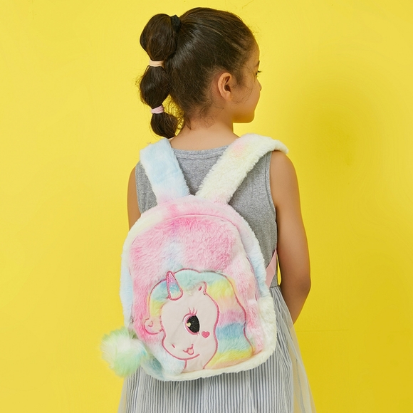 Cute Plush Unicorn Toddler Mini Travel Bag Princess Plush Backpack for Girls 1-6 - Picture 10 of 14